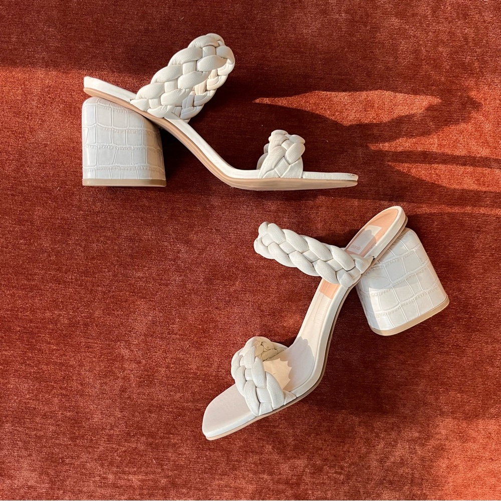 Dolce Vita Braided Snakeskin Block Heel